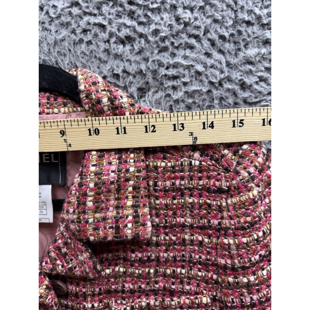 Vintage Chanel‎ 2001 Belted Tweed Midi Coat in Red & Black Size 36 01A - Picture 12 of 16